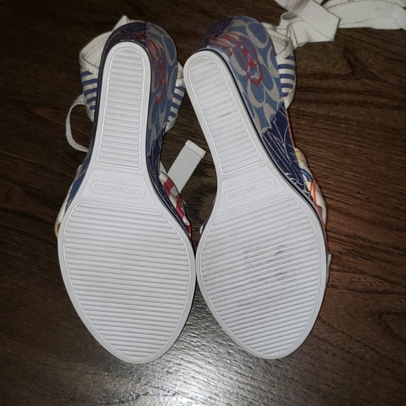 New Coach Tammie Story Patch Laceup Wedge Pump 7 - Picture 7 of 9